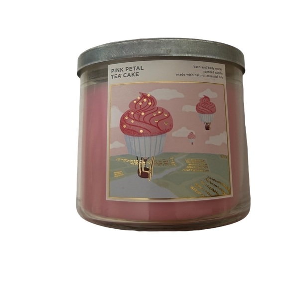 Bath Body Works Candle PINK PETAL TEA CAKE 3-Wick 14.5 oz Large Candle NEW - Picture 6 of 6